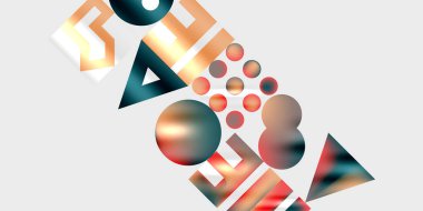 Basit şekiller - daireler, üçgenler, dikdörtgenler soyut arka plan. Duvar Kağıdı, Sancak, Arkaplan, Kart, Kitap İllüstrasyonu, İniş Sayfası