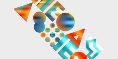 Basit şekiller - daireler, üçgenler, dikdörtgenler soyut arka plan. Duvar Kağıdı, Sancak, Arkaplan, Kart, Kitap İllüstrasyonu, İniş Sayfası