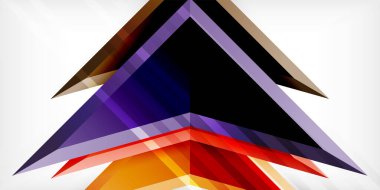 3d efektli oklar soyut arkaplan. Açık gri arkaplanda üçgenler