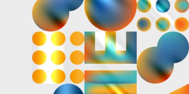 Basit şekiller - daireler, üçgenler, dikdörtgenler soyut arka plan. Duvar Kağıdı, Sancak, Arkaplan, Kart, Kitap İllüstrasyonu, İniş Sayfası