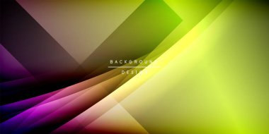 Gölge çizgileri olan etkileyici bir poster. Özellikler teknolojisi, minimalist ve iş temaları, parlak canlı renk şemaları