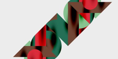 Dairelerin, yarım dairelerin ve parlak efektli ve düzgün eğimli üçgenlerin detaylı bileşimi. Yaratıcı ve teknolojiden ilham alan projeler için parlak ve modern bir vektör tasarımı