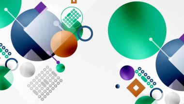 Çemberler ve elementler geometrik soyut arkaplan