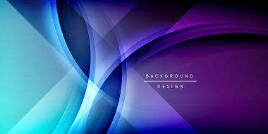 Gölge çizgileri olan etkileyici bir poster. Özellikler teknolojisi, minimalist ve iş temaları, parlak canlı renk şemaları