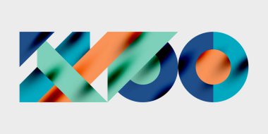 Dairelerin, yarım dairelerin ve parlak efektli ve düzgün eğimli üçgenlerin detaylı bileşimi. Yaratıcı ve teknolojiden ilham alan projeler için parlak ve modern bir vektör tasarımı