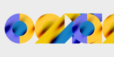 Dinamik geometrik bir kompozisyonda daireler, çizgiler ve üçgenler içeren modern soyut bir arkaplan. Tarz, teknoloji veya yaratıcı temalı tasarımlar için mükemmel.