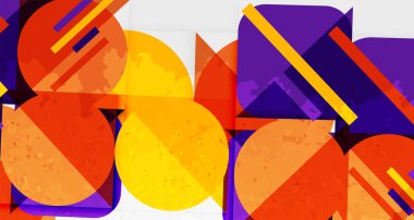 Çemberler, kareler ve çizgilerle geometrik arkaplandaki tahıllı leke dokusu. Duvar Kağıdı, Sancak, Arkaplan, Kart, Kitap İllüstrasyonu, İniş Sayfası