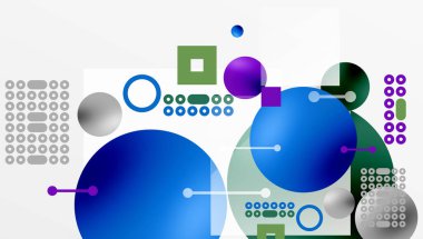 Çemberler ve elementler geometrik soyut arkaplan