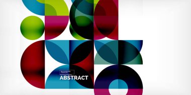 Minimum geometrik soyut arkaplan. Çember kare ve üçgen tasarım. Duvar kağıdı, afiş, arkaplan veya iniş için moda tekno iş şablonu