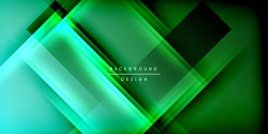 Gölge çizgileri olan etkileyici bir poster. Özellikler teknolojisi, minimalist ve iş temaları, parlak canlı renk şemaları