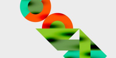 Dinamik geometrik bir kompozisyonda daireler, çizgiler ve üçgenler içeren modern soyut bir arkaplan. Tarz, teknoloji veya yaratıcı temalı tasarımlar için mükemmel.