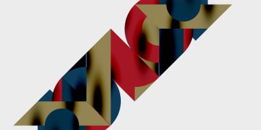 Dinamik geometrik bir kompozisyonda daireler, çizgiler ve üçgenler içeren modern soyut bir arkaplan. Tarz, teknoloji veya yaratıcı temalı tasarımlar için mükemmel.