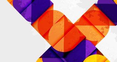 Çemberler, kareler ve çizgilerle geometrik arkaplandaki tahıllı leke dokusu. Duvar Kağıdı, Sancak, Arkaplan, Kart, Kitap İllüstrasyonu, İniş Sayfası