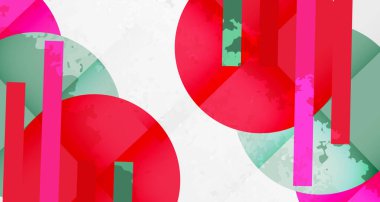 Çemberler, kareler ve çizgilerle geometrik arkaplandaki tahıllı leke dokusu. Duvar Kağıdı, Sancak, Arkaplan, Kart, Kitap İllüstrasyonu, İniş Sayfası