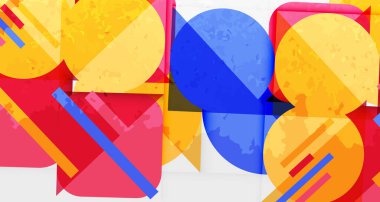 Çemberler, kareler ve çizgilerle geometrik arkaplandaki tahıllı leke dokusu. Duvar Kağıdı, Sancak, Arkaplan, Kart, Kitap İllüstrasyonu, İniş Sayfası