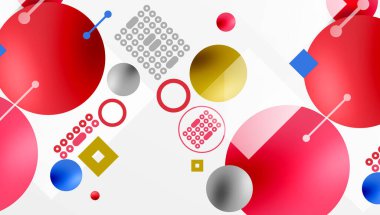 Çemberler ve elementler geometrik soyut arkaplan