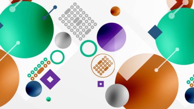 Çemberler ve elementler geometrik soyut arkaplan