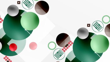 Minimalist soyut vektör tasarımı, katmanlı geometrik şekiller daireler, kareler ve yumuşak pastel eğimli üçgenler ve yarı şeffaf efektler. Çağdaş kullanım için mükemmel