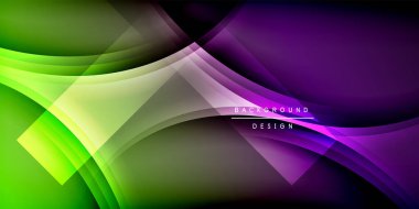 Gölge çizgileri olan etkileyici bir poster. Özellikler teknolojisi, minimalist ve iş temaları, parlak canlı renk şemaları