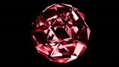 3D hareket grafikleri çevriliyor. Kırılma, dağılım ve holografik efektle siyah arkaplanda izole edilmiş cam yanardöner küre şekli