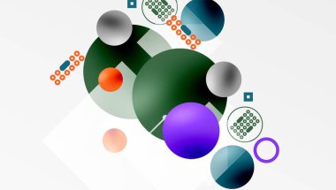Çemberler ve elementler geometrik soyut arkaplan