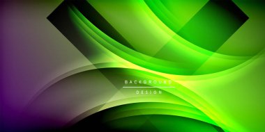 Gölge çizgileri olan etkileyici bir poster. Özellikler teknolojisi, minimalist ve iş temaları, parlak canlı renk şemaları