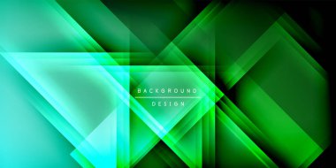 Gölge çizgileri olan etkileyici bir poster. Özellikler teknolojisi, minimalist ve iş temaları, parlak canlı renk şemaları