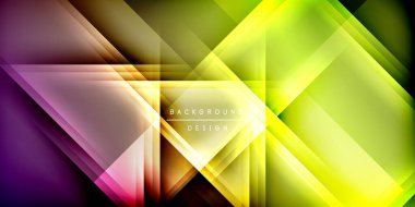 Gölge çizgileri olan etkileyici bir poster. Özellikler teknolojisi, minimalist ve iş temaları, parlak canlı renk şemaları