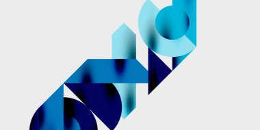 Dairelerin, yarım dairelerin ve parlak efektli ve düzgün eğimli üçgenlerin detaylı bileşimi. Yaratıcı ve teknolojiden ilham alan projeler için parlak ve modern bir vektör tasarımı