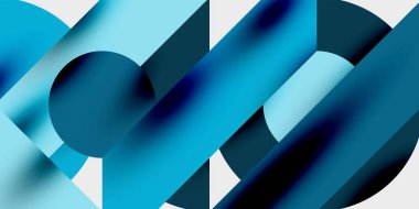 Dinamik geometrik bir kompozisyonda daireler, çizgiler ve üçgenler içeren modern soyut bir arkaplan. Tarz, teknoloji veya yaratıcı temalı tasarımlar için mükemmel.