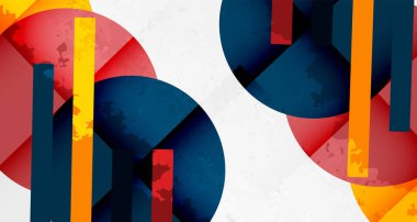 Çemberler, kareler ve çizgilerle geometrik arkaplandaki tahıllı leke dokusu. Duvar Kağıdı, Sancak, Arkaplan, Kart, Kitap İllüstrasyonu, İniş Sayfası