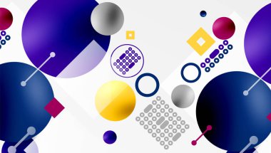 Çemberler ve elementler geometrik soyut arkaplan