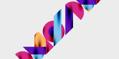 Dinamik geometrik bir kompozisyonda daireler, çizgiler ve üçgenler içeren modern soyut bir arkaplan. Tarz, teknoloji veya yaratıcı temalı tasarımlar için mükemmel.