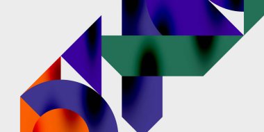 Dinamik geometrik bir kompozisyonda daireler, çizgiler ve üçgenler içeren modern soyut bir arkaplan. Tarz, teknoloji veya yaratıcı temalı tasarımlar için mükemmel.