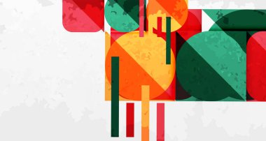 Çemberler, kareler ve çizgilerle geometrik arkaplandaki tahıllı leke dokusu. Duvar Kağıdı, Sancak, Arkaplan, Kart, Kitap İllüstrasyonu, İniş Sayfası