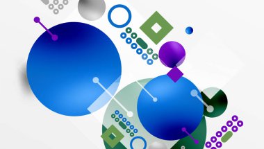 Çemberler ve elementler geometrik soyut arkaplan