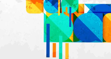 Çemberler, kareler ve çizgilerle geometrik arkaplandaki tahıllı leke dokusu. Duvar Kağıdı, Sancak, Arkaplan, Kart, Kitap İllüstrasyonu, İniş Sayfası