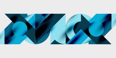 Dinamik geometrik bir kompozisyonda daireler, çizgiler ve üçgenler içeren modern soyut bir arkaplan. Tarz, teknoloji veya yaratıcı temalı tasarımlar için mükemmel.