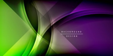 Gölge çizgileri olan etkileyici bir poster. Özellikler teknolojisi, minimalist ve iş temaları, parlak canlı renk şemaları