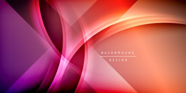 Gölge çizgileri olan etkileyici bir poster. Özellikler teknolojisi, minimalist ve iş temaları, parlak canlı renk şemaları