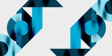 Dinamik geometrik bir kompozisyonda daireler, çizgiler ve üçgenler içeren modern soyut bir arkaplan. Tarz, teknoloji veya yaratıcı temalı tasarımlar için mükemmel.