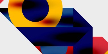 Dinamik geometrik bir kompozisyonda daireler, çizgiler ve üçgenler içeren modern soyut bir arkaplan. Tarz, teknoloji veya yaratıcı temalı tasarımlar için mükemmel.