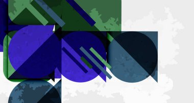 Çemberler, kareler ve çizgilerle geometrik arkaplandaki tahıllı leke dokusu. Duvar Kağıdı, Sancak, Arkaplan, Kart, Kitap İllüstrasyonu, İniş Sayfası