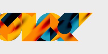 Dairelerin, yarım dairelerin ve parlak efektli ve düzgün eğimli üçgenlerin detaylı bileşimi. Yaratıcı ve teknolojiden ilham alan projeler için parlak ve modern bir vektör tasarımı