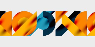 Dairelerin, yarım dairelerin ve parlak efektli ve düzgün eğimli üçgenlerin detaylı bileşimi. Yaratıcı ve teknolojiden ilham alan projeler için parlak ve modern bir vektör tasarımı