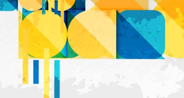 Çemberler, kareler ve çizgilerle geometrik arkaplandaki tahıllı leke dokusu. Duvar Kağıdı, Sancak, Arkaplan, Kart, Kitap İllüstrasyonu, İniş Sayfası