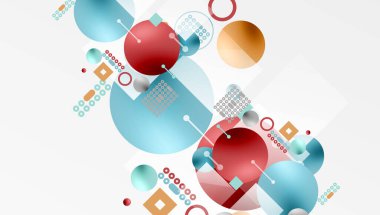 Çemberler ve elementler geometrik soyut arkaplan