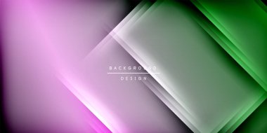 Gölge çizgileri olan etkileyici bir poster. Özellikler teknolojisi, minimalist ve iş temaları, parlak canlı renk şemaları