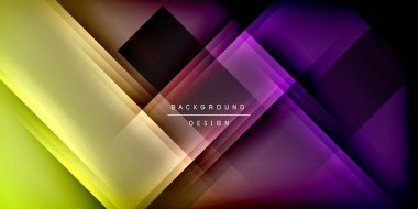 Gölge çizgileri olan etkileyici bir poster. Özellikler teknolojisi, minimalist ve iş temaları, parlak canlı renk şemaları