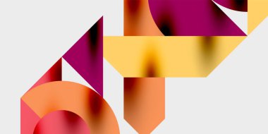 Dinamik geometrik bir kompozisyonda daireler, çizgiler ve üçgenler içeren modern soyut bir arkaplan. Tarz, teknoloji veya yaratıcı temalı tasarımlar için mükemmel.